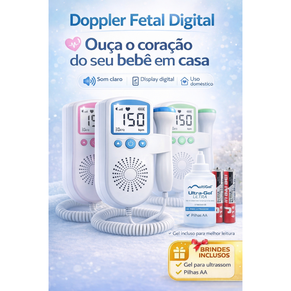 Kit Sonar Fetal Doppler Monitor Frequência Cardí