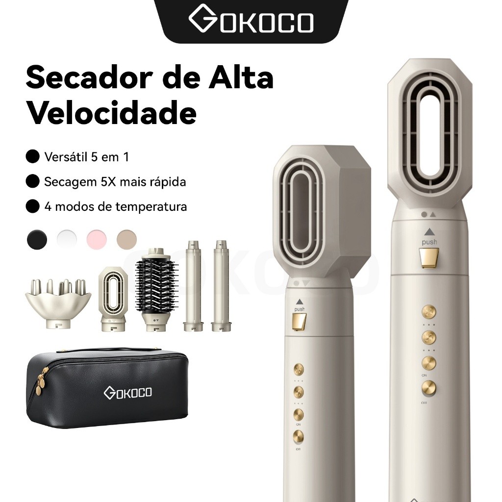GOKOCO 5 Em 1 Escova De Secador Multifuncional Con