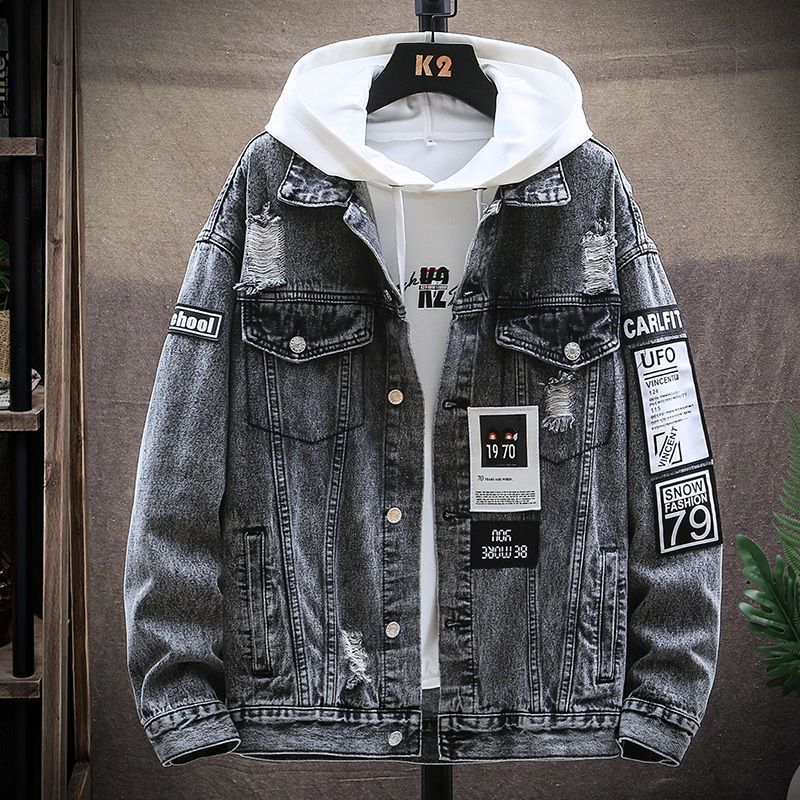 2025 outono jaqueta jeans masculina High-End Stree
