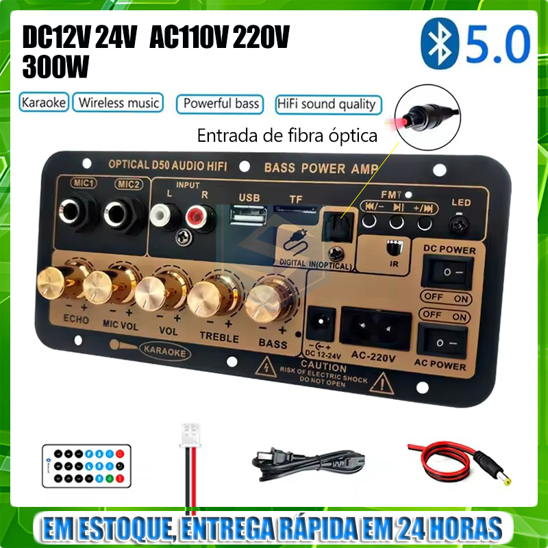 12V 24V 110V 220V D50 Super Bass Placa Amplificado