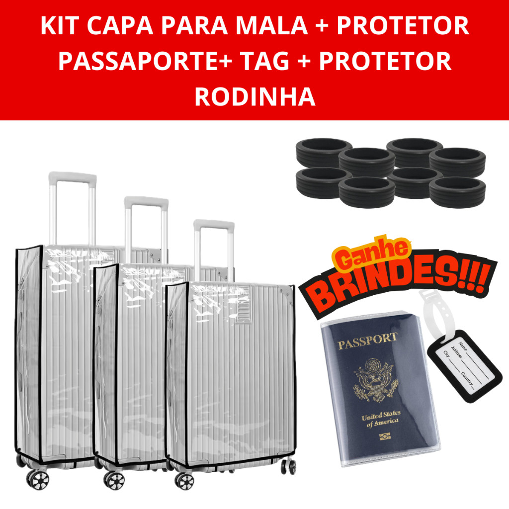CAPA MALA DE VIAGEM PVC PROTETOR RODINHA RESISTENT