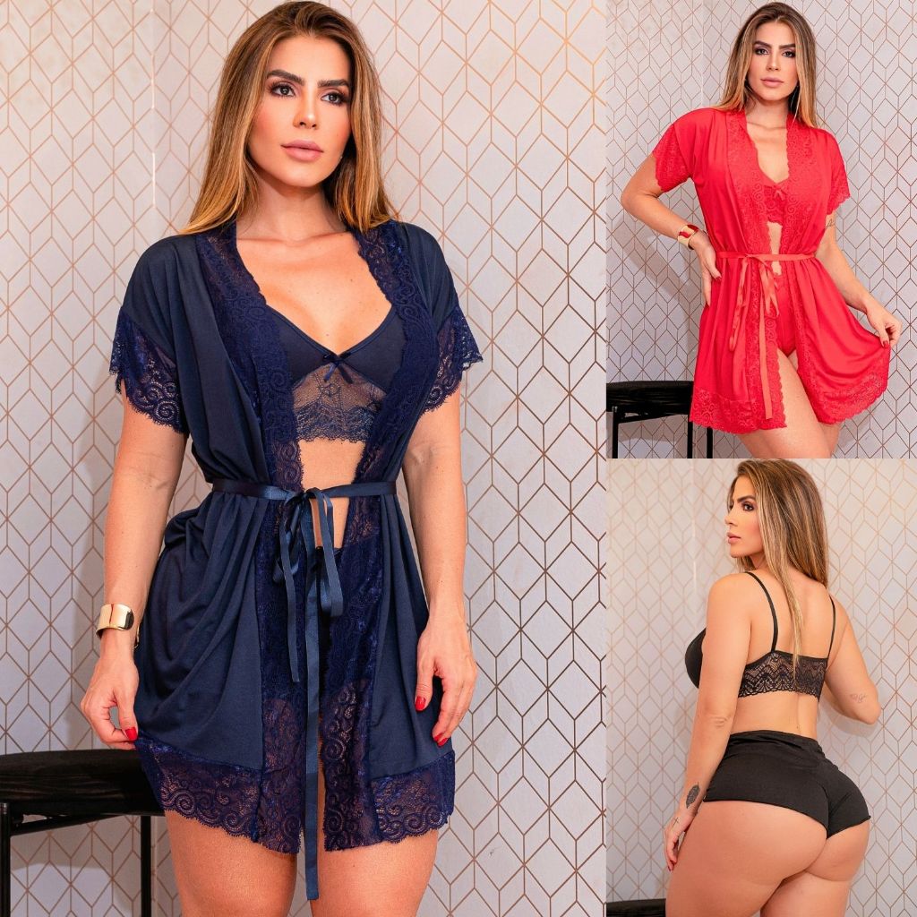 Conjunto Pijama Provocante Curtinho Top Doll Noite