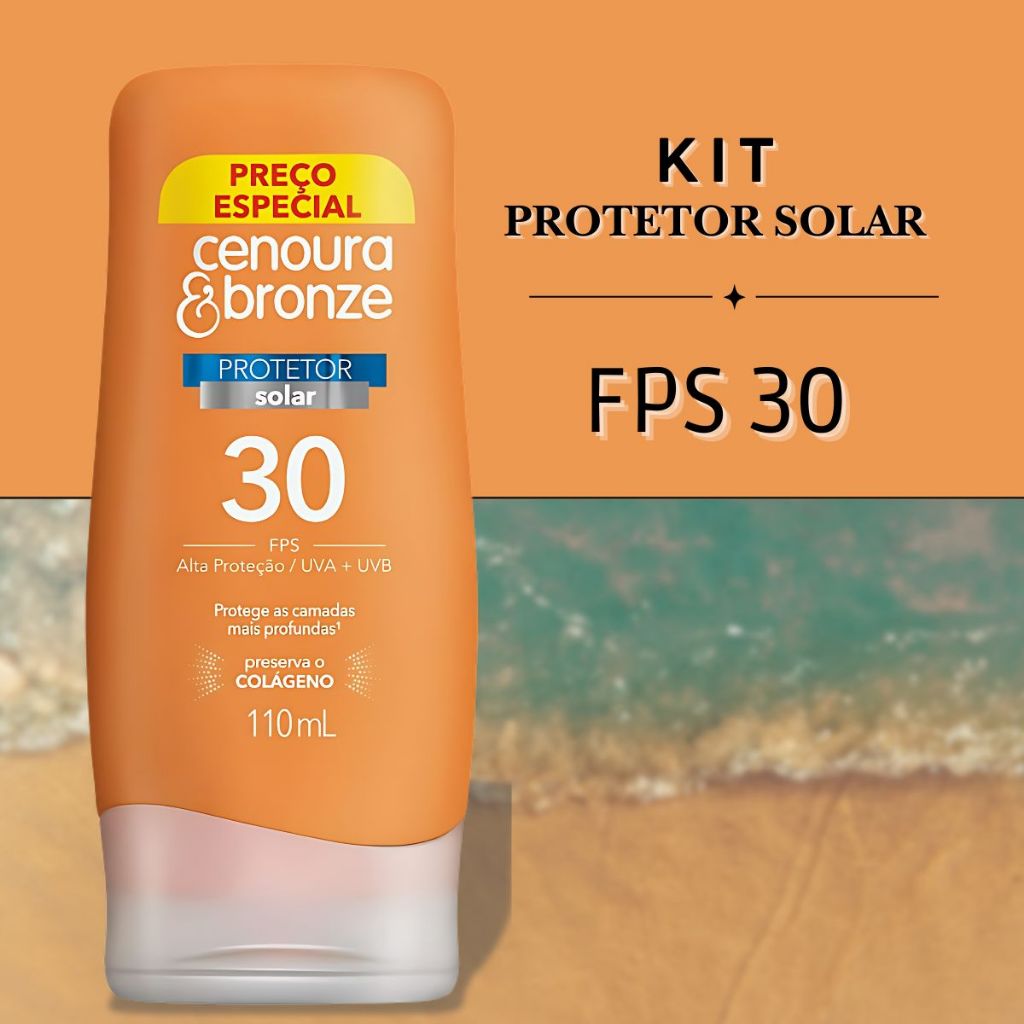 Protetor solar Cenoura E Bronze 110ml Fps 30 ̵