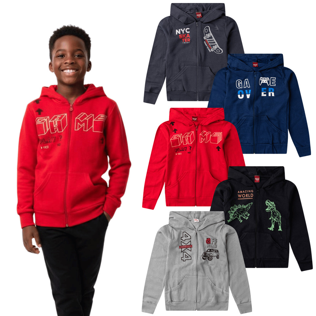 Kit 3 Jaquetas Infantil e Juvenil Masculina com Ca