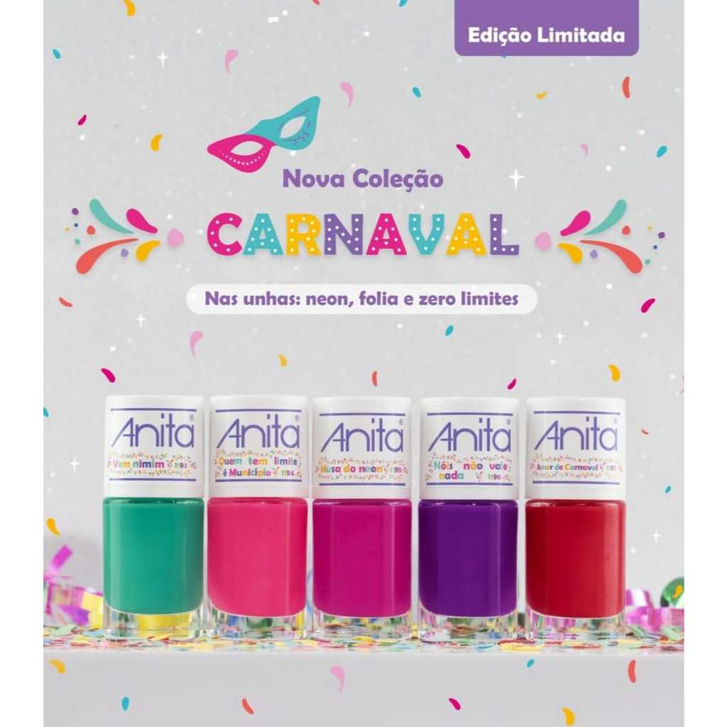 kit 5 esmaltes Anita coleção de Carnaval 2026