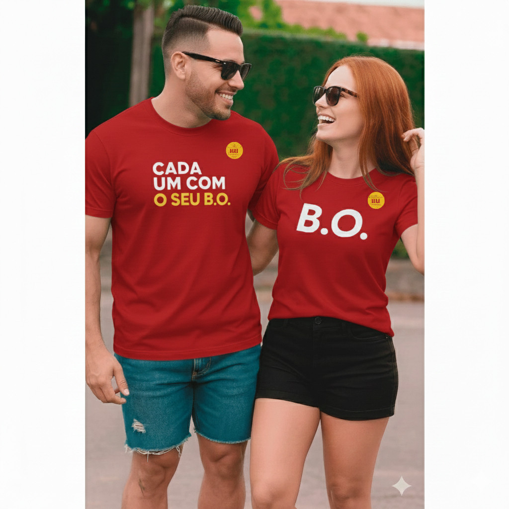 Kit Casal Carnaval Engraçado camiseta Cada Um Com