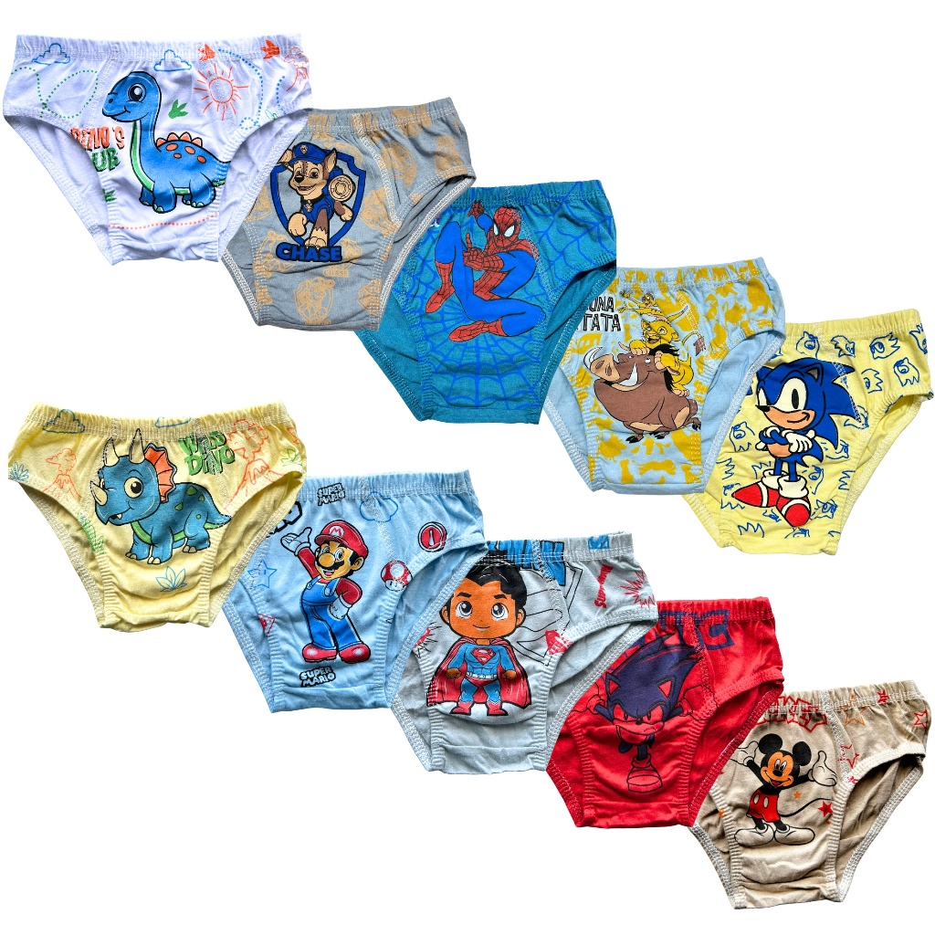 Kit 5-10 Cueca infantil 100% Algodão Premium Slip