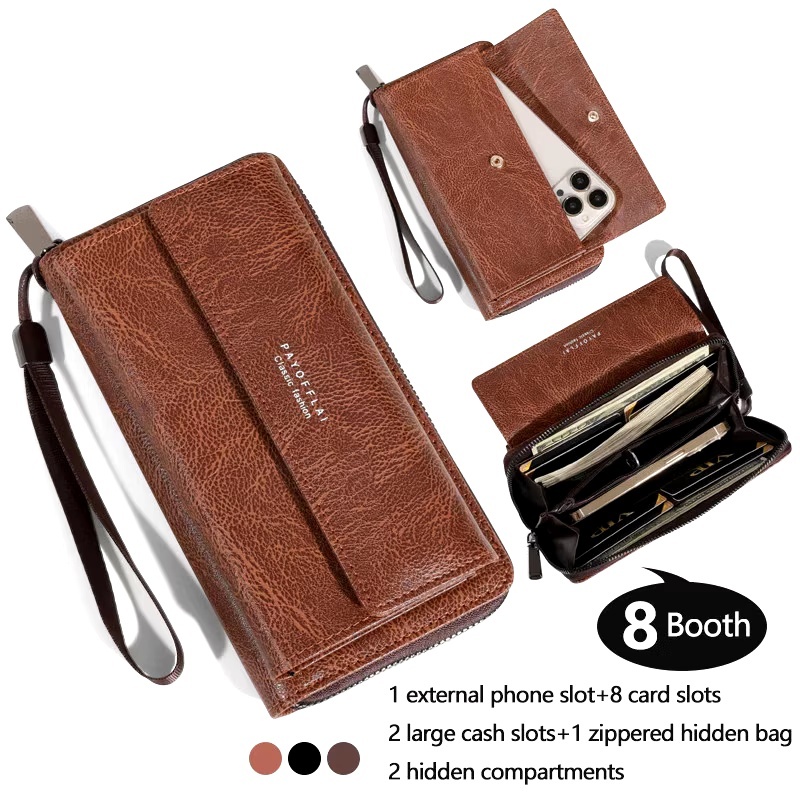 Carteira Longa Com Zíper De Camada Dupla , Capa M