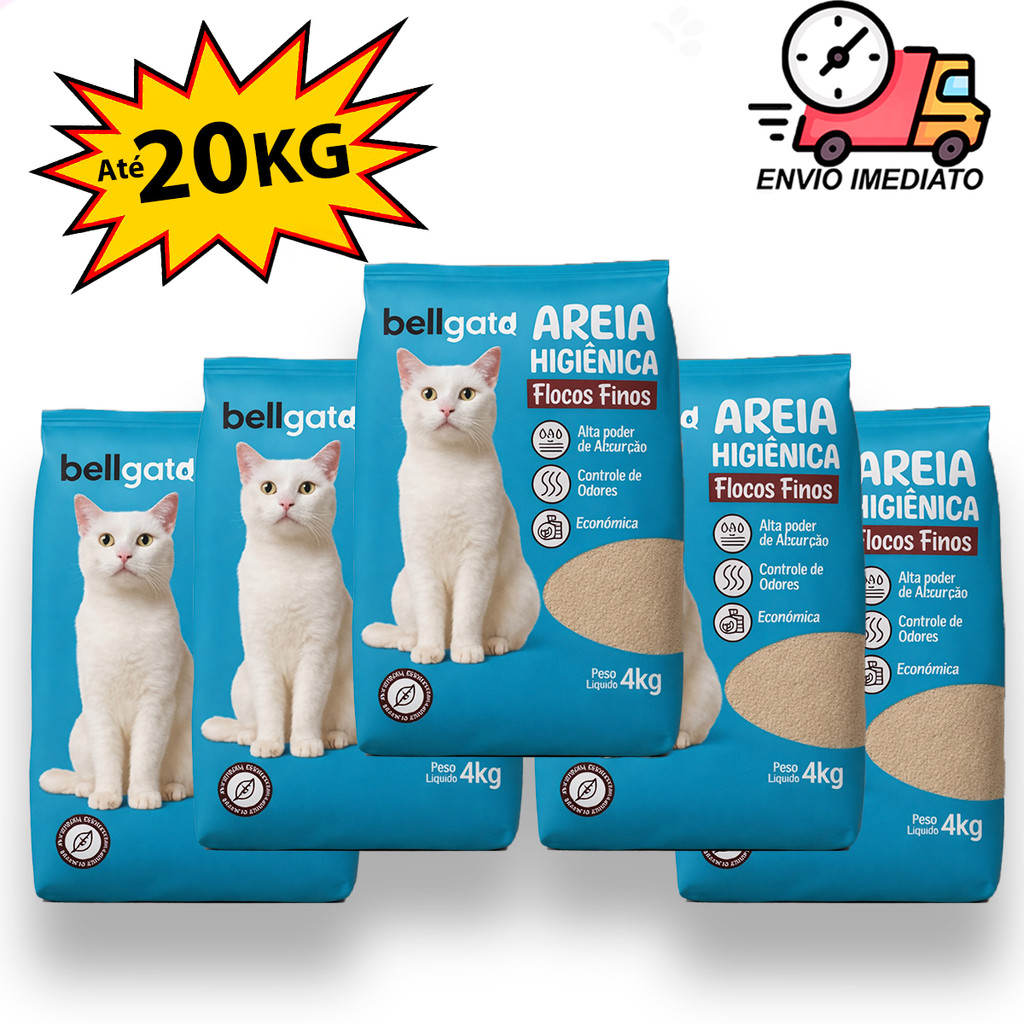 Areia Sanitária Para Gatos Bellgato Extra Fina Ar
