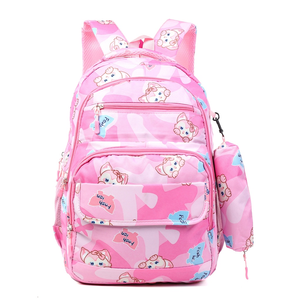 Mochila Feminina Grande Com Estojo Nylon Impermeá