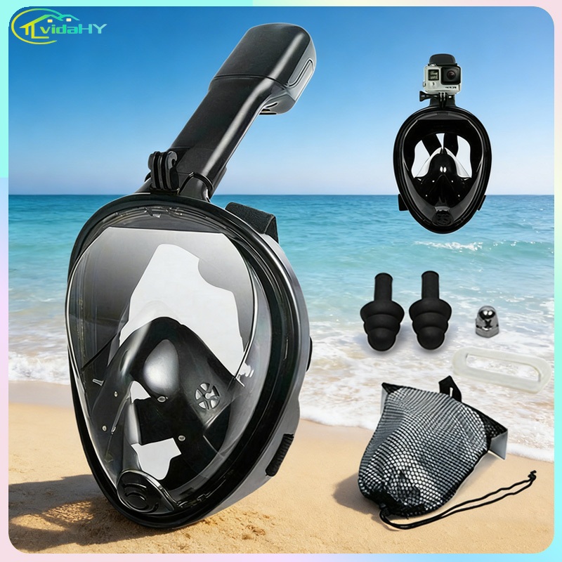 Máscara de mergulho com snorkel de rosto inteiro