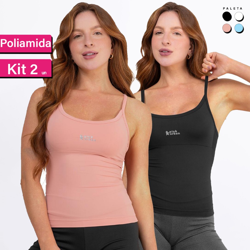 Kit 2 Regata Camiseta Alcinha Fitness Feminino Lis