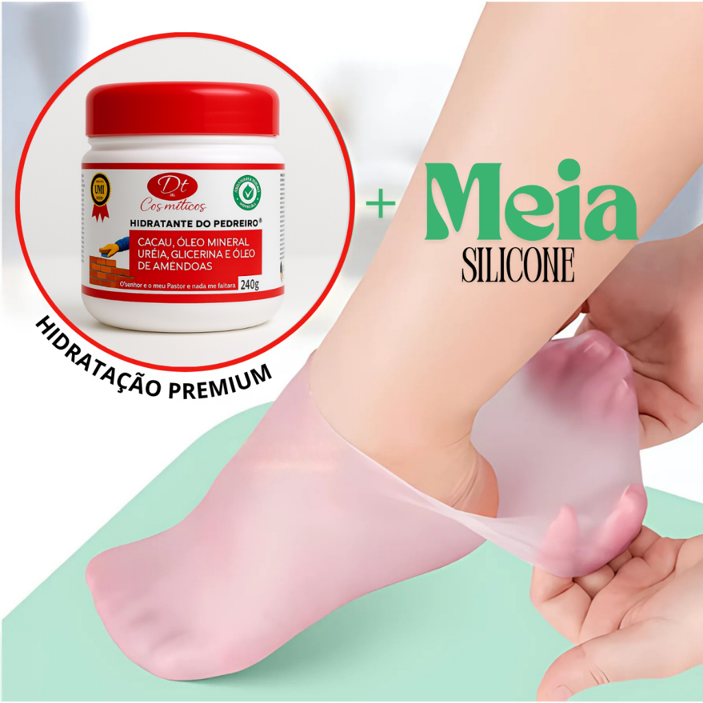 Kit Hidratante para os Pés com Ureia + Meia de Si