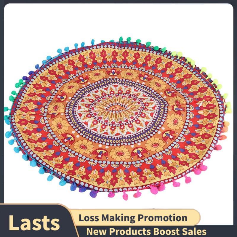 Mandala Indiana Piso Redondo Boêmio Almofadas Cap