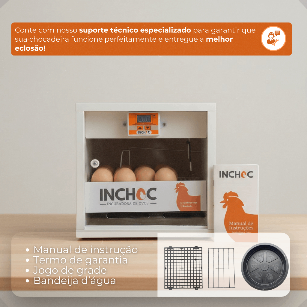 Chocadeira para 12 a 15 ovos de galinha rolagem ma