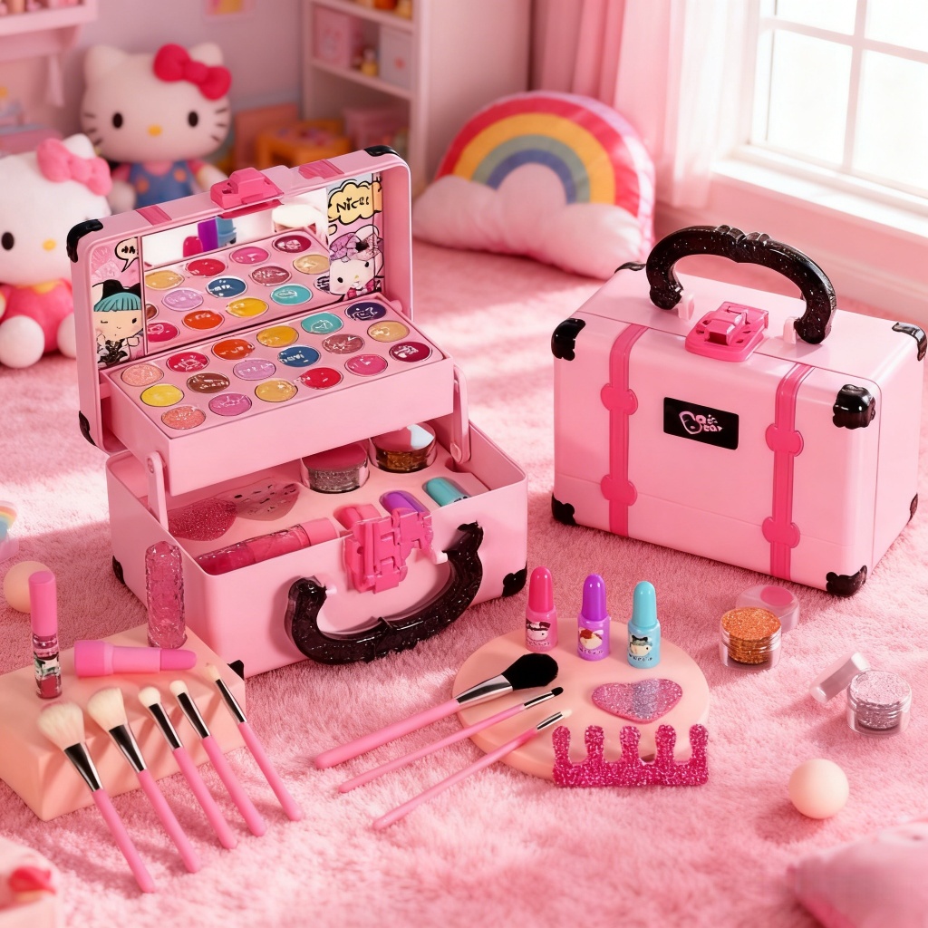 32 Peças Kit De Maquiagem Para Crianças Lavável