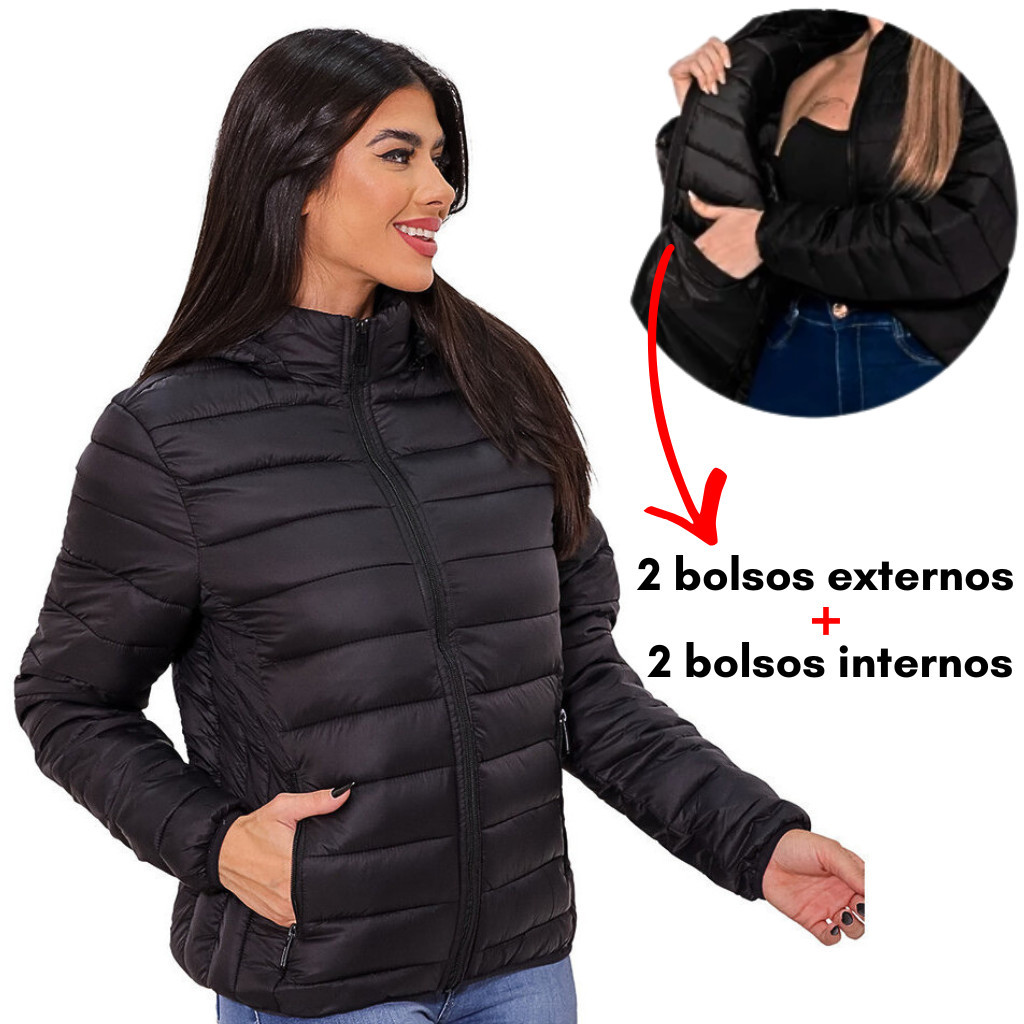 Bobojaco Jaqueta Puffer Feminina Casaco Quentinho 