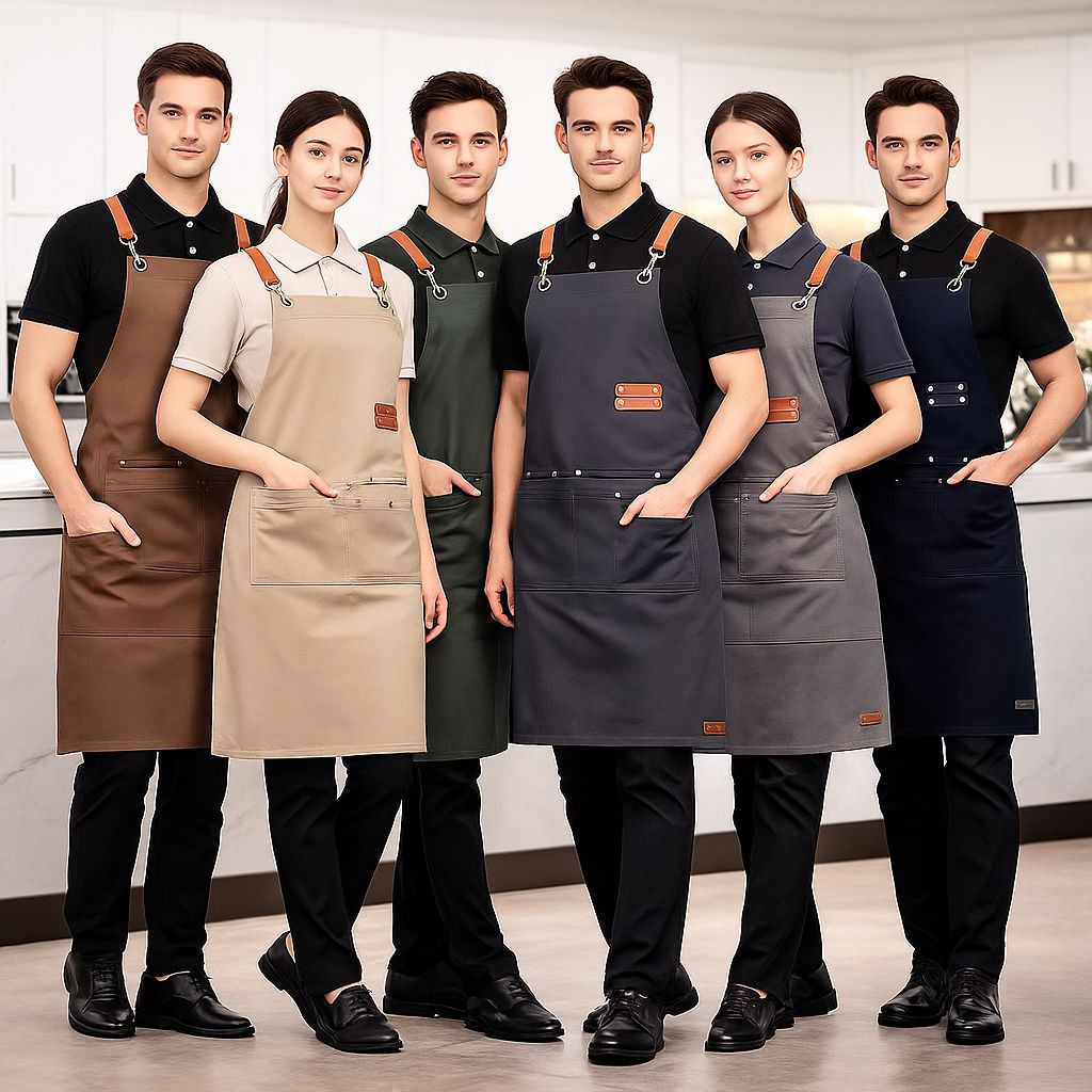 Avental Cozinha Ajustável Botões Bolso Profissio