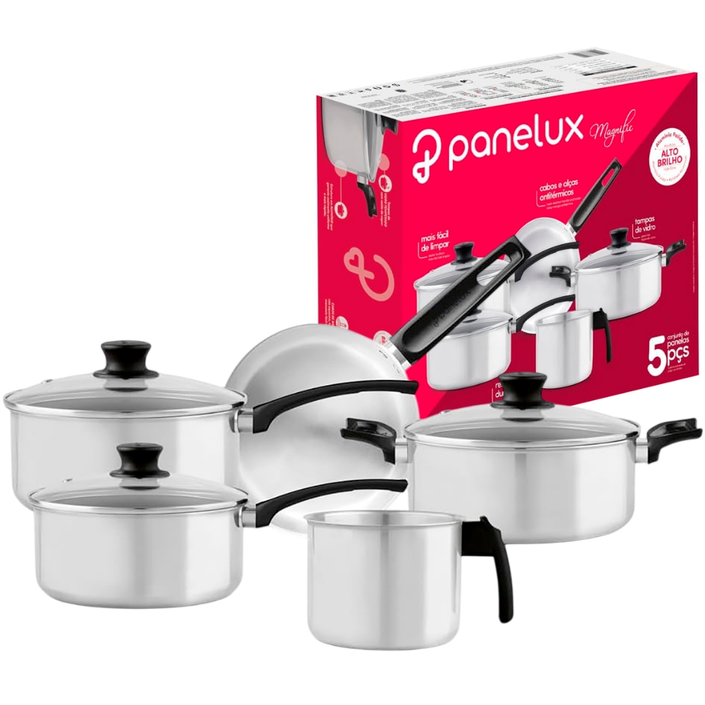 Conjunto De Panelas Classic 5 Peças Alumínio Pan