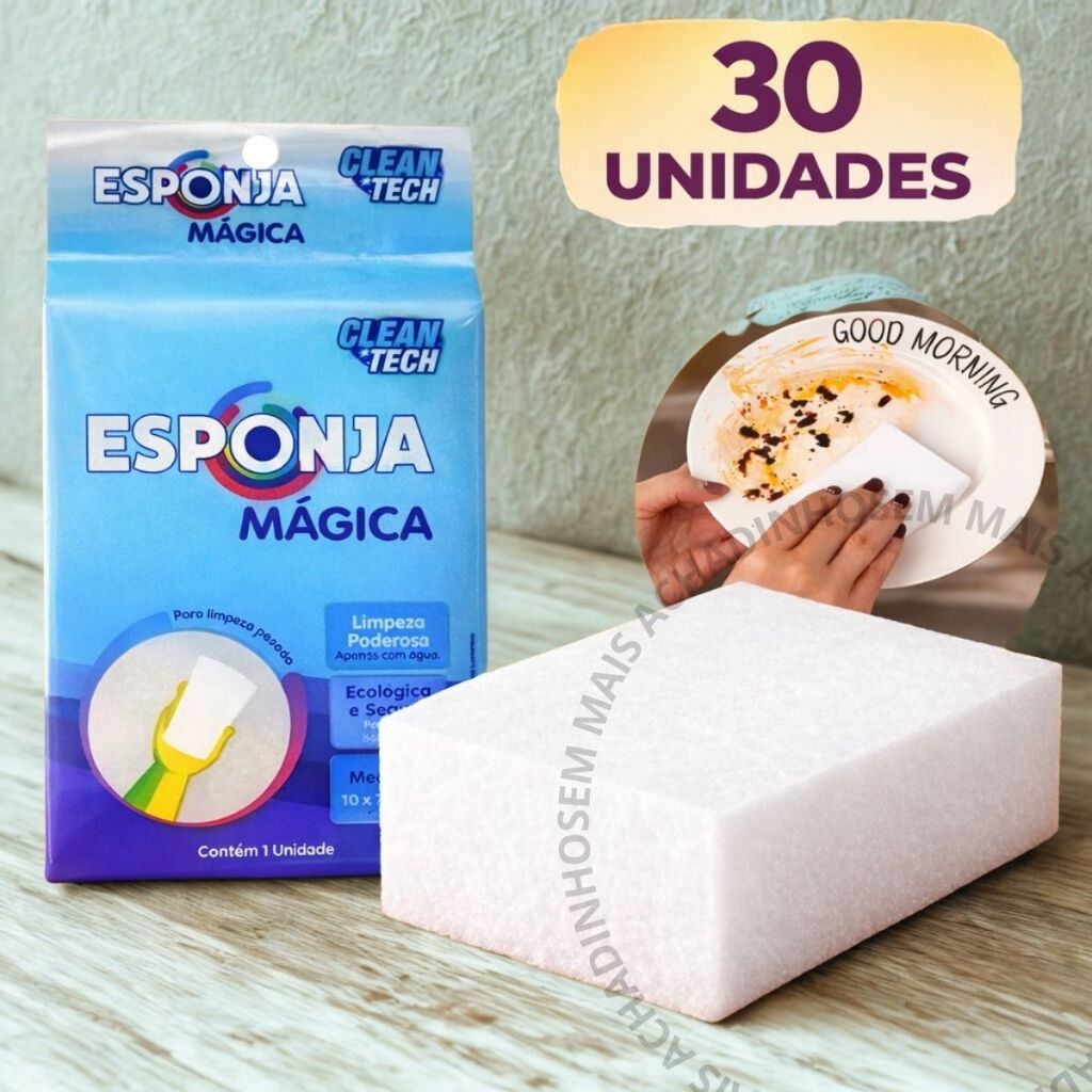 Kit 30 10 5 Esponja Mágica Branca Melamina Bucha 