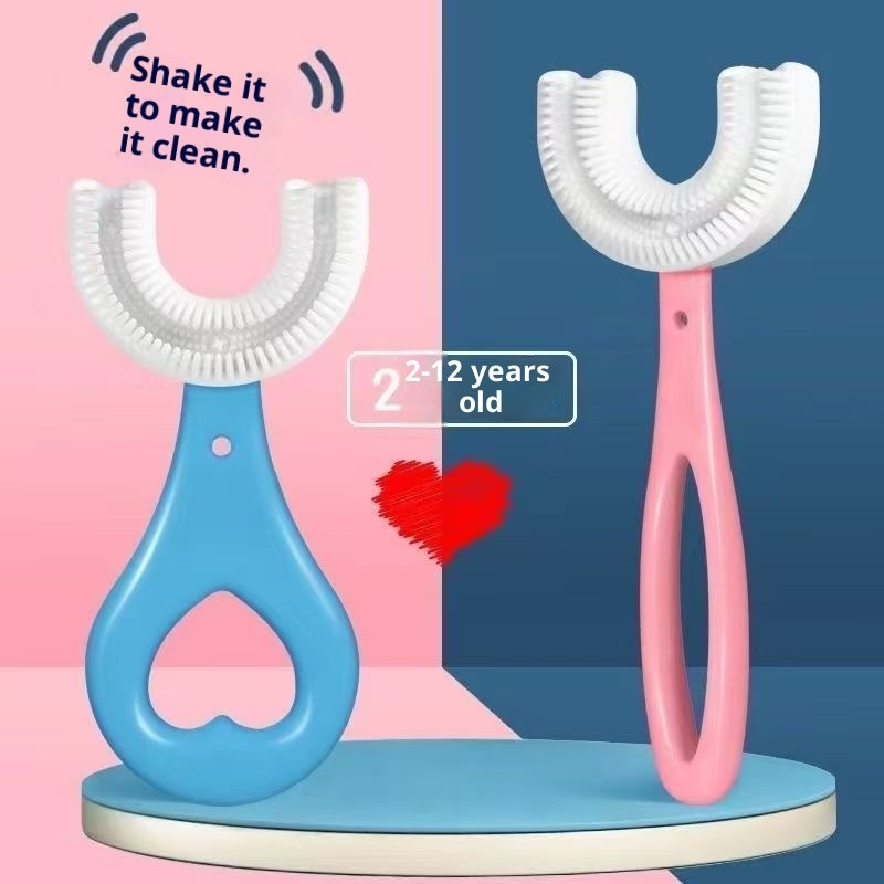 Escova de dentes em forma de u para crianças, 2 a