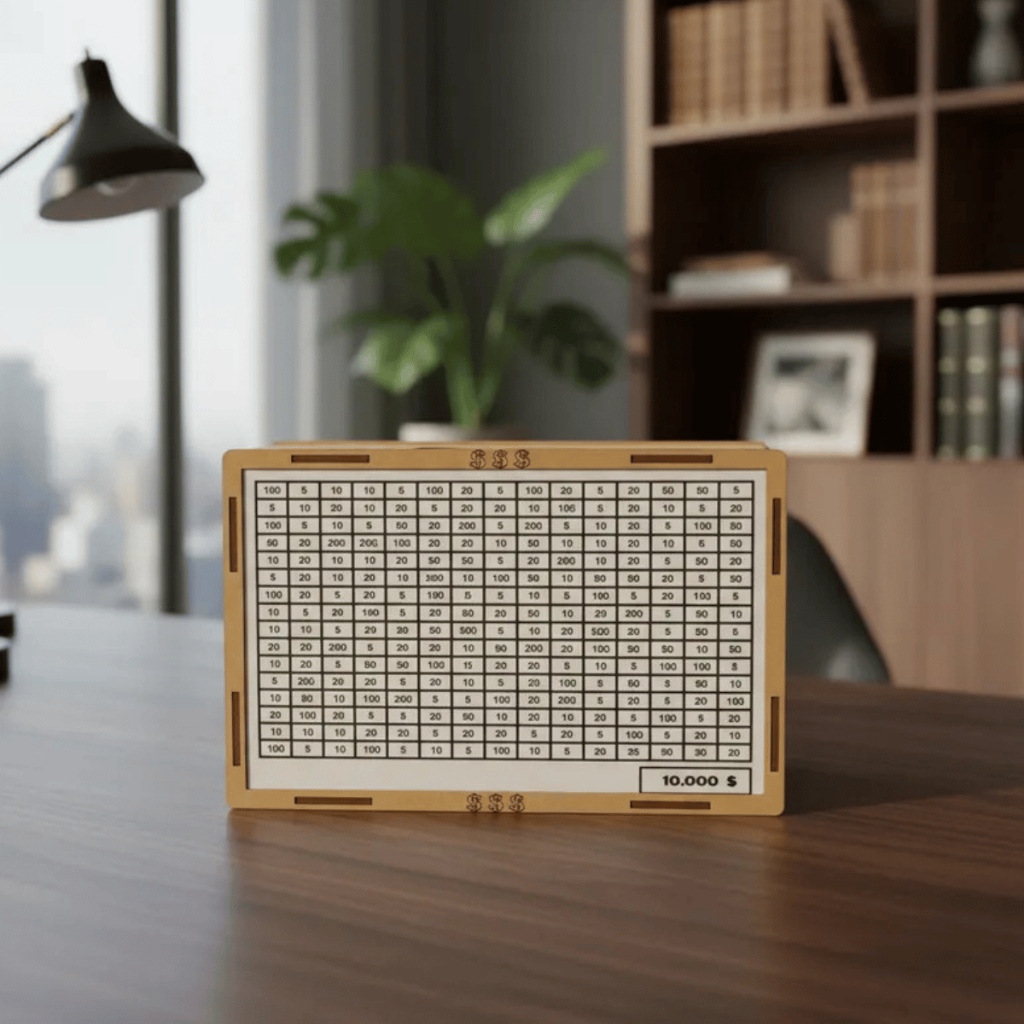 Cofre Desafio Woodbox 10k / 10mil Guarde Dinheiro 