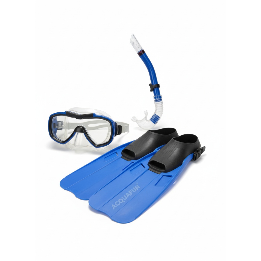 KIT SNORKEL ACQUAFUN  3 Peças  Bolsa Pés de Pato