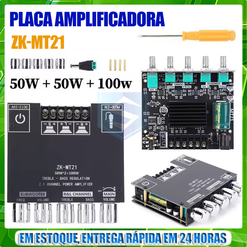 ZK-MT21 Placa Amplificador Bluetooth 50W * 2 + 100