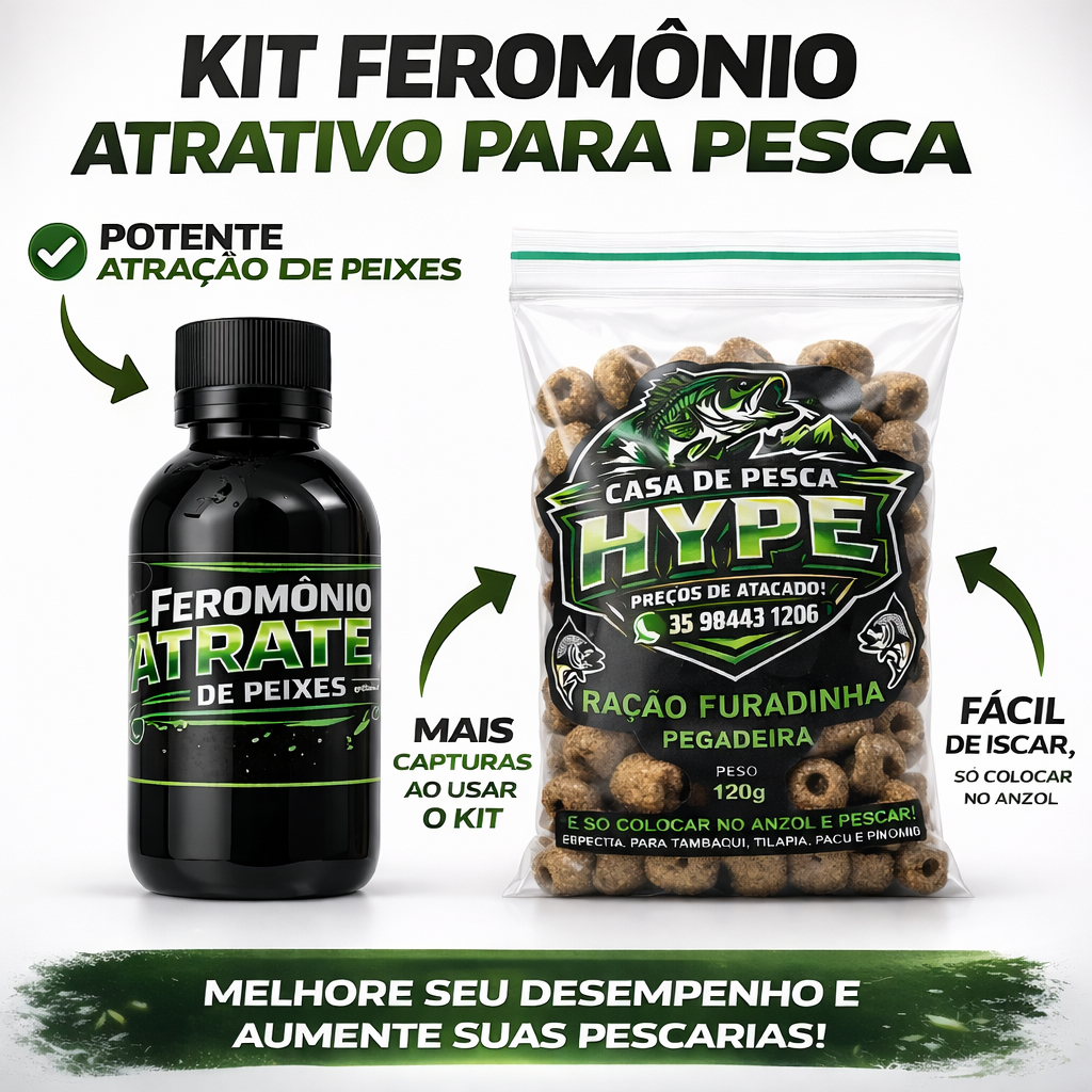 Feromônio Atrativo Para Peixes + Ração Furadinh