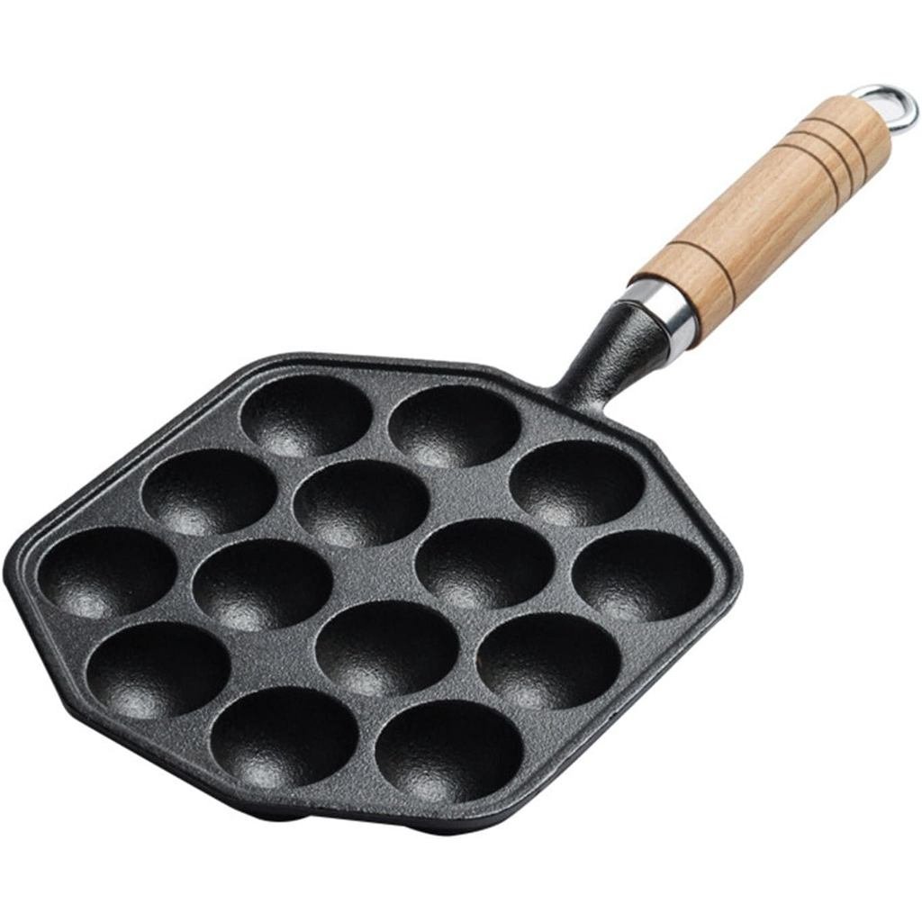 14 Hole Takoyaki Maker, Versatile Cast Iron Takoya