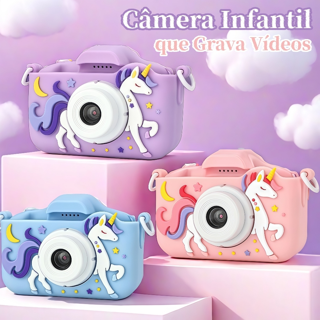 Crianças câmera brinquedos tela ips câmeras dig