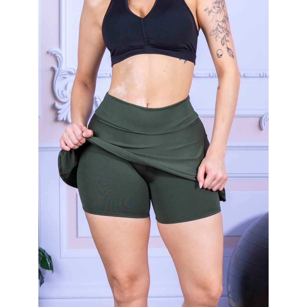 Short Saia Fitness Academia Bermuda Legging Suplex