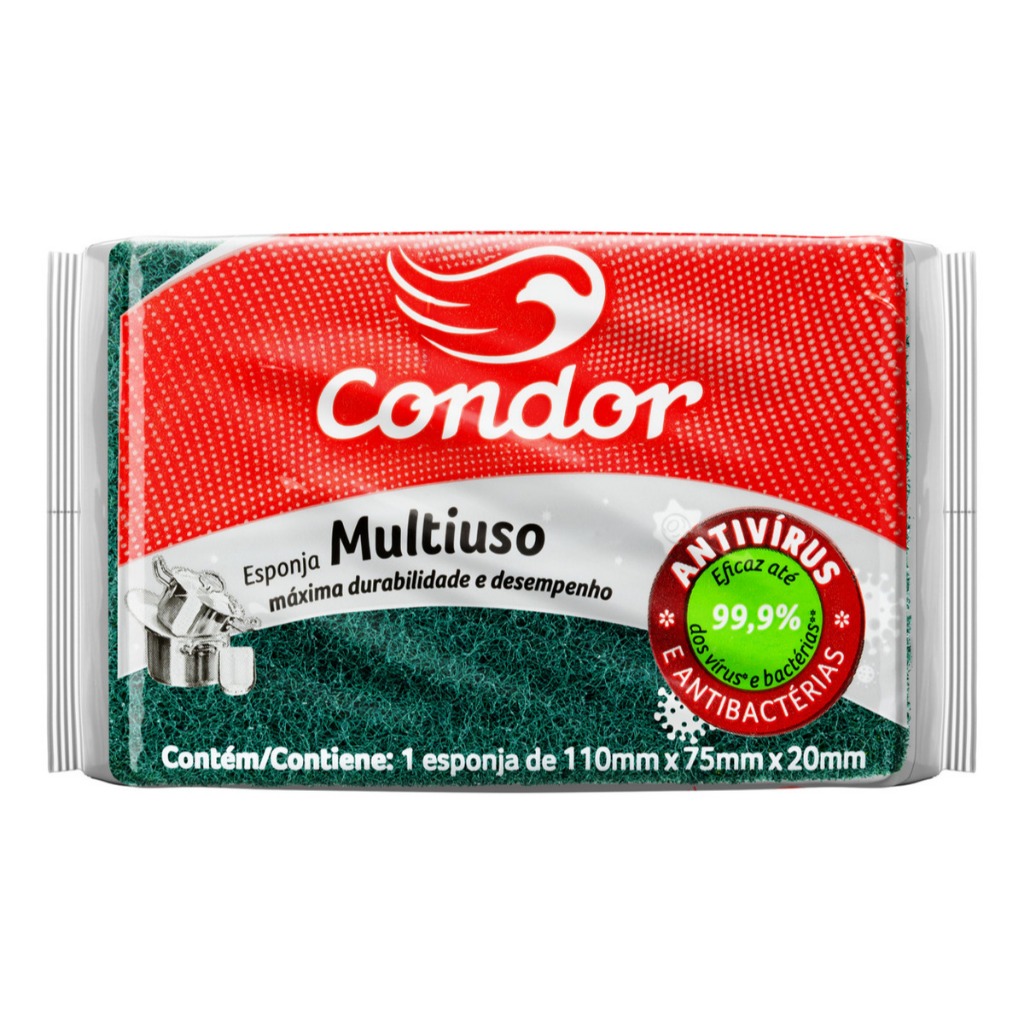 Esponja Amarela Bucha Abrasiva Multiuso Condor Ant