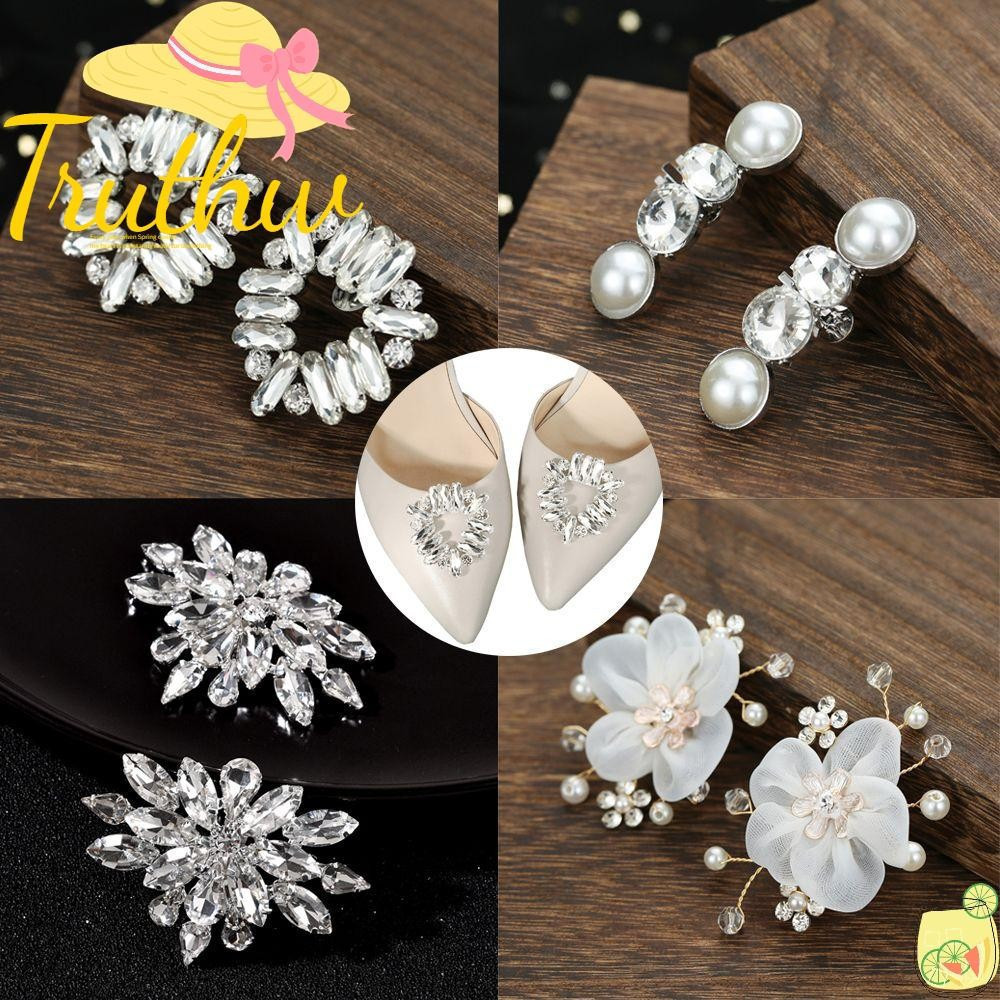 TRUTHW 2 Peças De Clipe De Sapato De Strass Broch