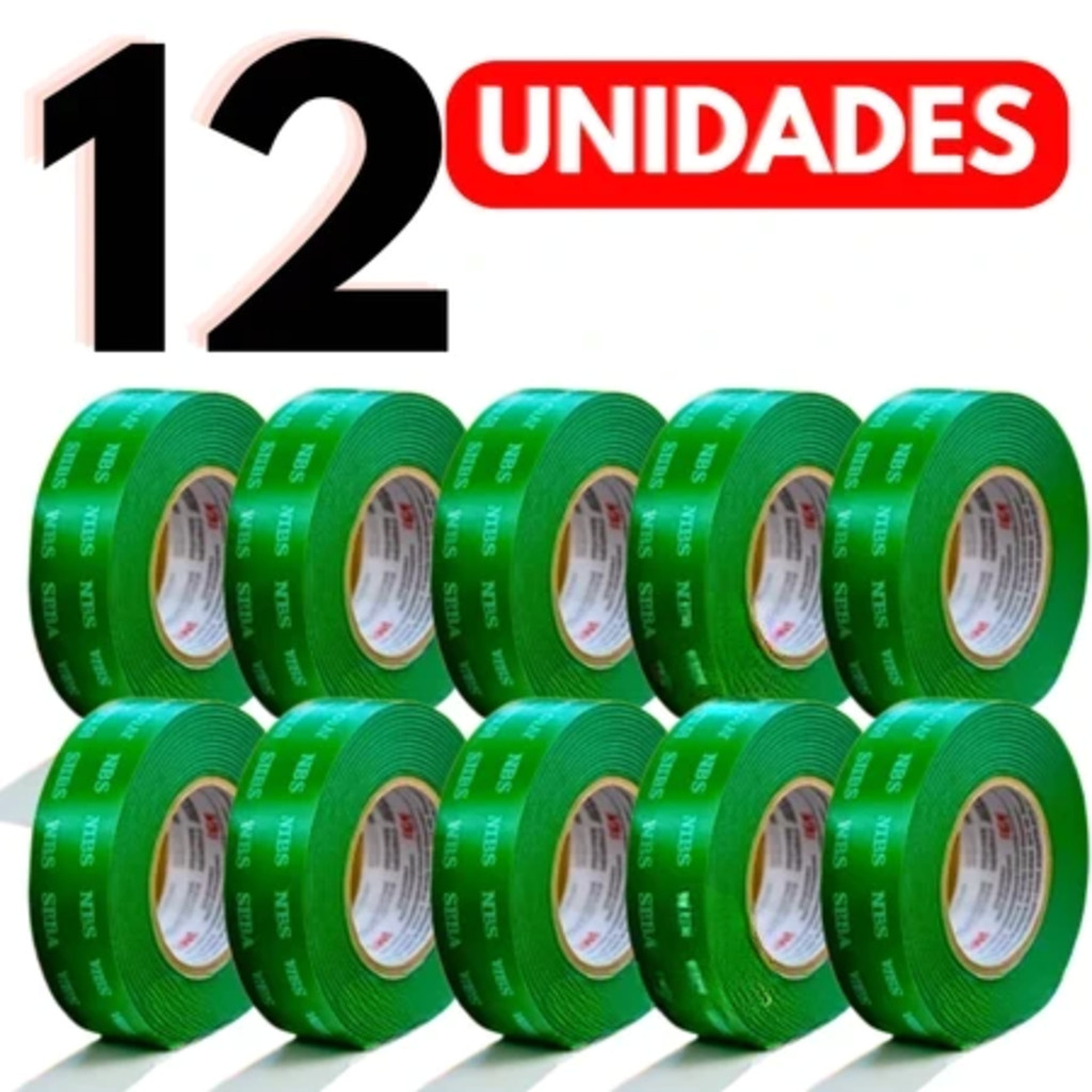 12 Fita Dupla Face Extra Forte Transparente Rolo 2