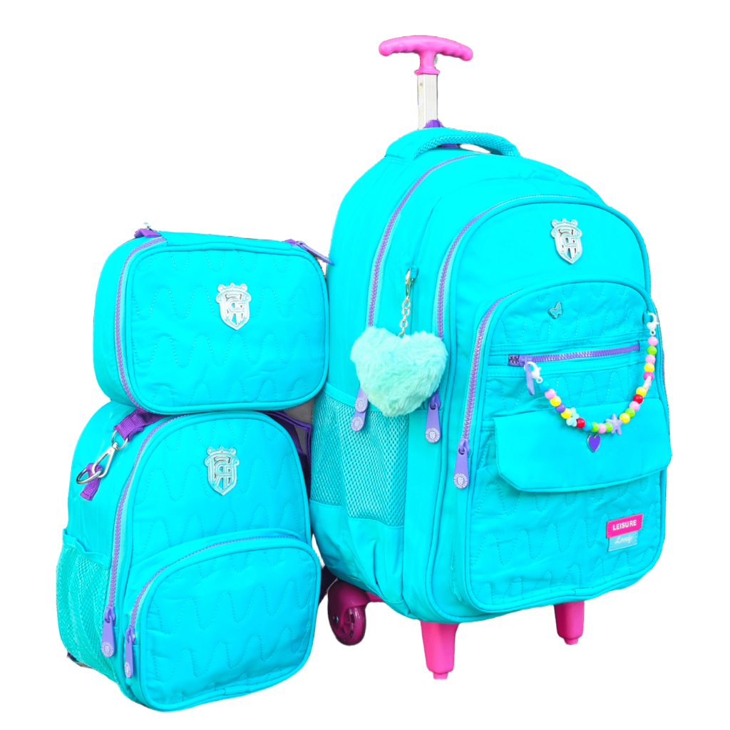 Kit Mochila de Rodas Feminina Impermeavel Alta Qua