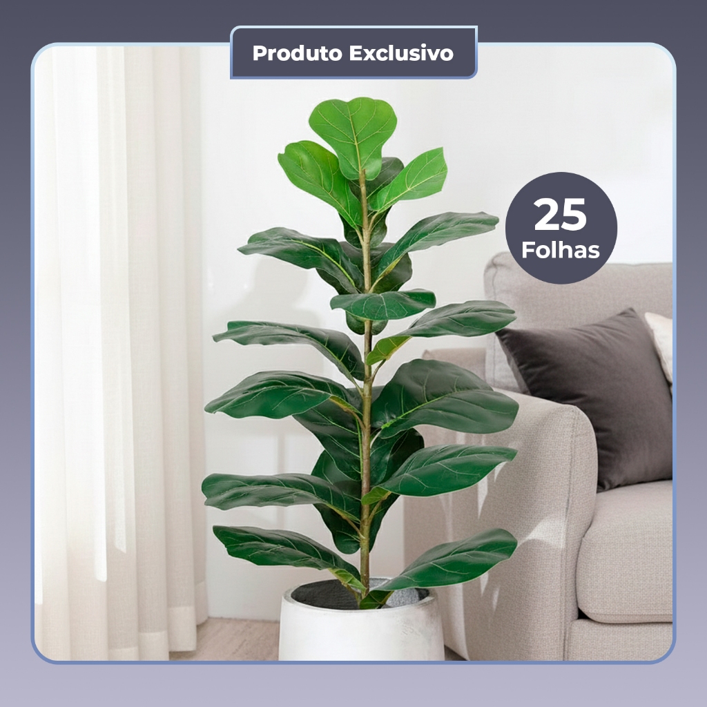 1 Arranjo Artificial 70cm Planta Ficus Lyrata Figu