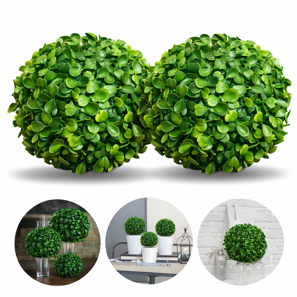 2 Bolinha Buchinho Artificial Decorativa 18cm Kit 