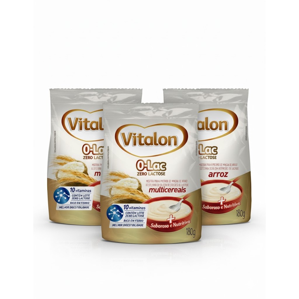 Kit 3 Mingaus Multicereais Zero Lactose Vitalon &#