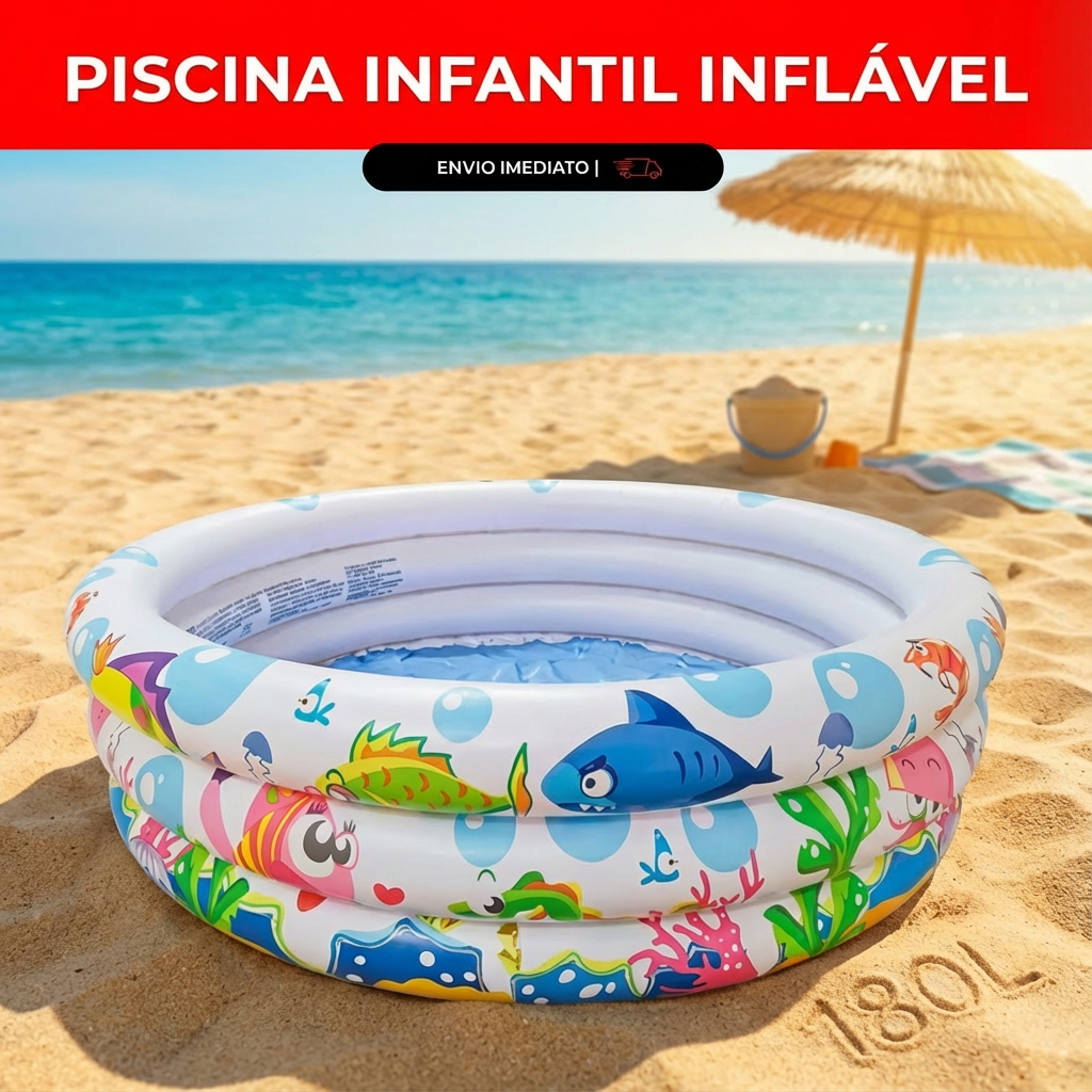 Piscina Infantil 100L/180L Redonda Inflável Àgua
