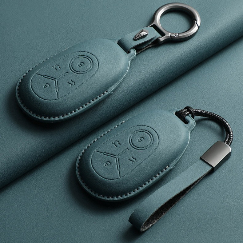 Capa Protetora De Couro Para Chave De Carro Geely