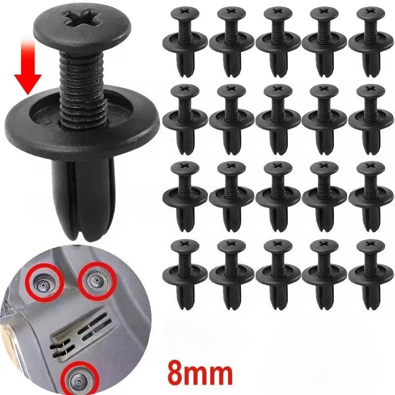 8mm Abertura Plástico Rebite Paralama Push Pin Cl