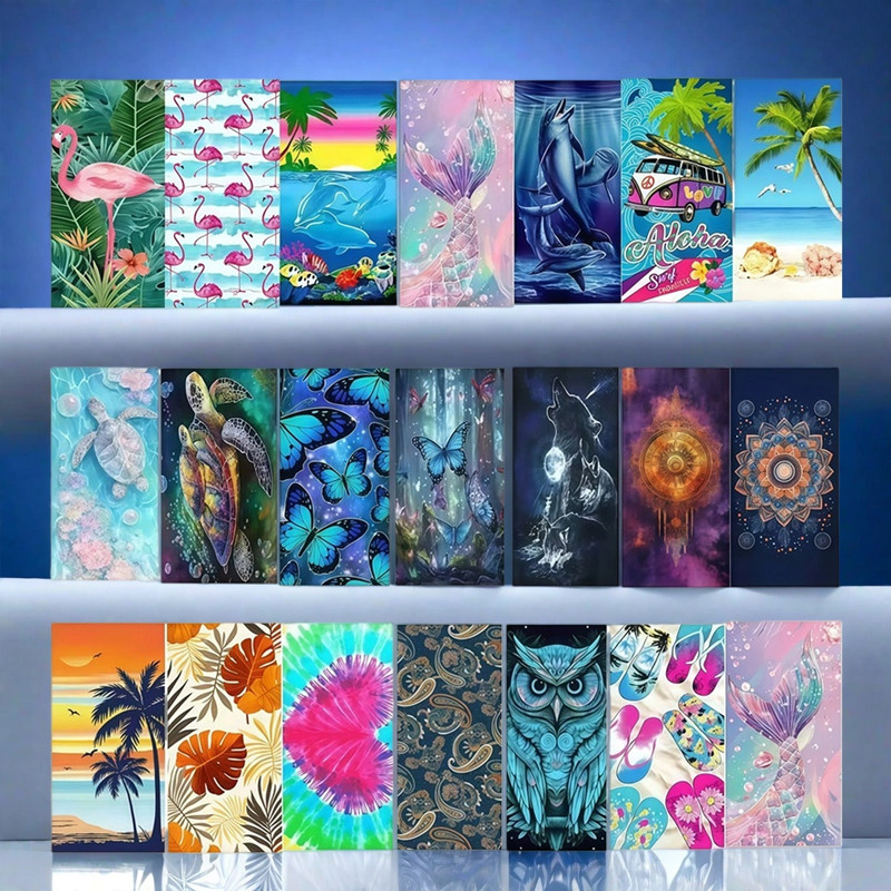 KIT Toalha de Praia Tropical 70×140cm  Secagem R�