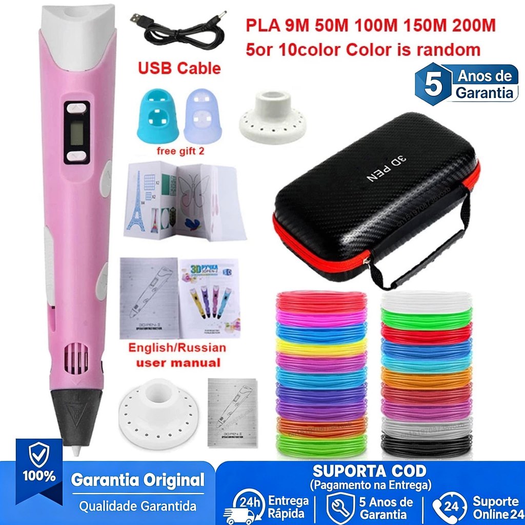 Caneta De Impressão Mágica 3D Grátis 10M DIY PL