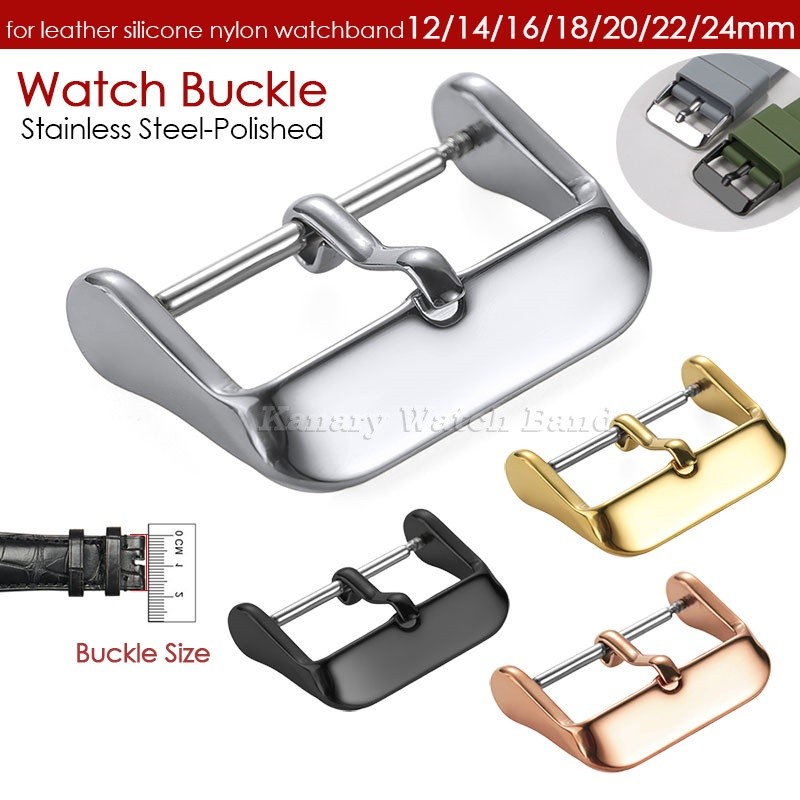 Fivela De Pino De Relógio Polido De Aço Inoxidá