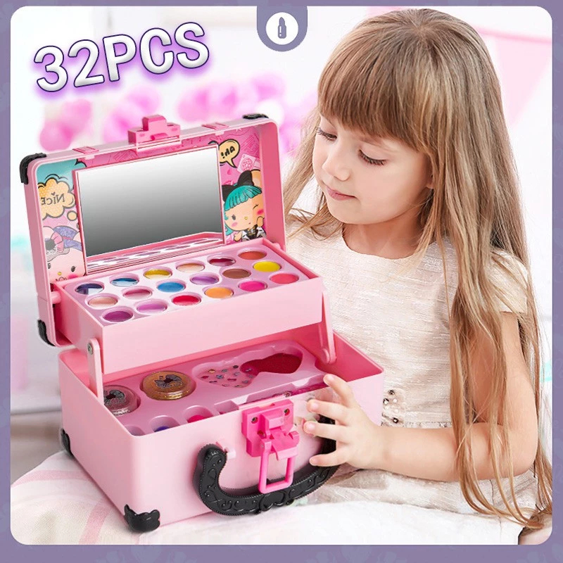 Conjunto De Maquiagem Infantil Lavável De 32 Peç