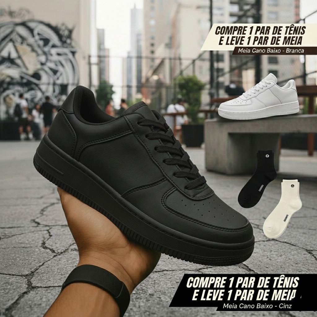Tênis Masculino Casual Unissex Confortável Vers�