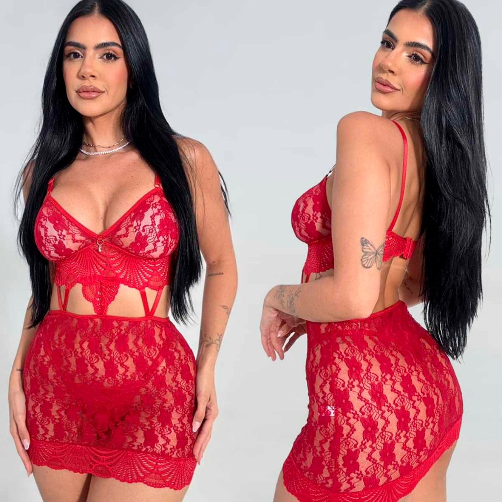 Camisola Mini Completa Sensual Sem Bojo Sem Aro Re