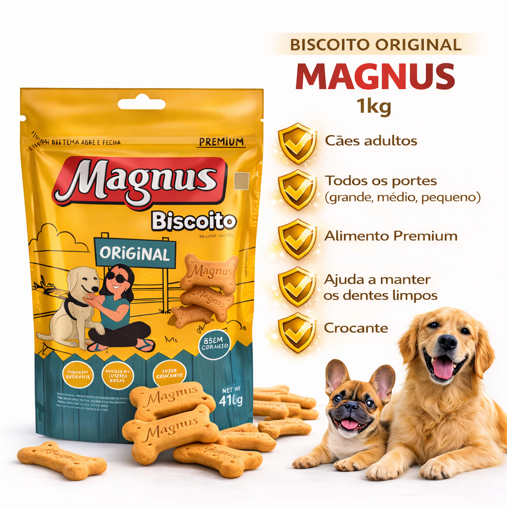 Biscoito Magnus p/ Cães Petisco Cachorro Alimento