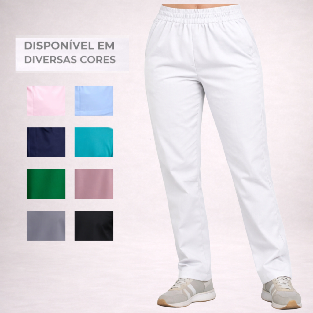 Calça Scrub Feminina Não Amassa Com Elástico na